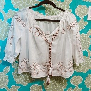 Anthropologie Off the Shoulder Peasant Blouse